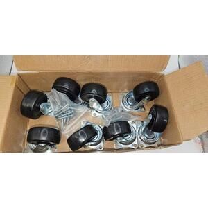 8 Pack 2" Swivel Caster Wheels Rubber Base with Top Plate & Bearing Heavy Duty